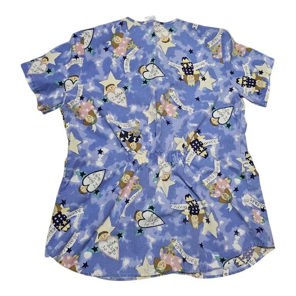 Scrub Tops Size Large Mixed Brands Colorful Angels Polka Dot - Picture 3 of 9